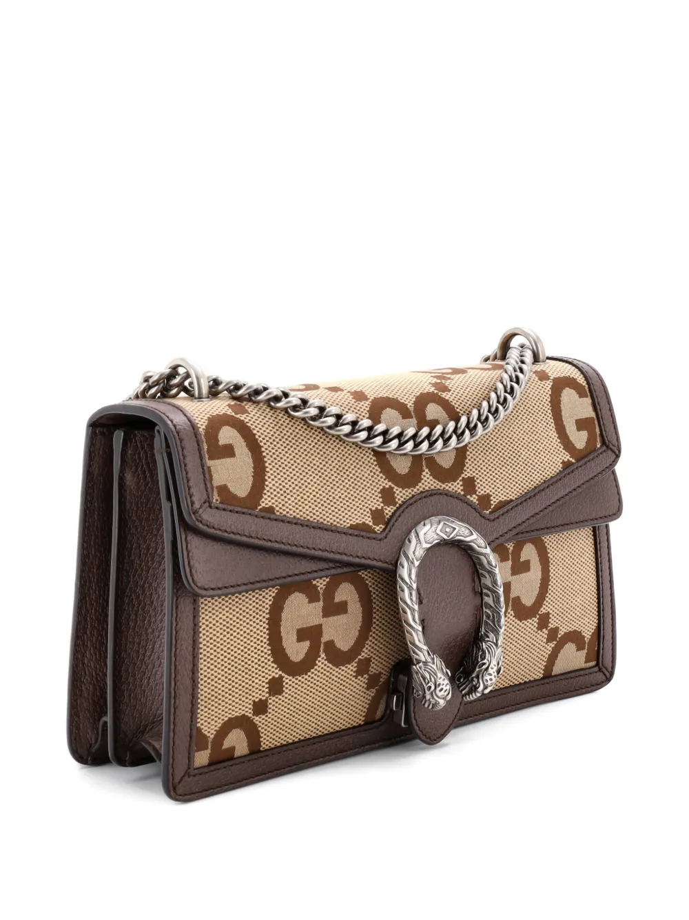  Gucci Pre-owned Dionysus Bag Jumbo Gg Canvas Small Shoulder Bag - Brown 