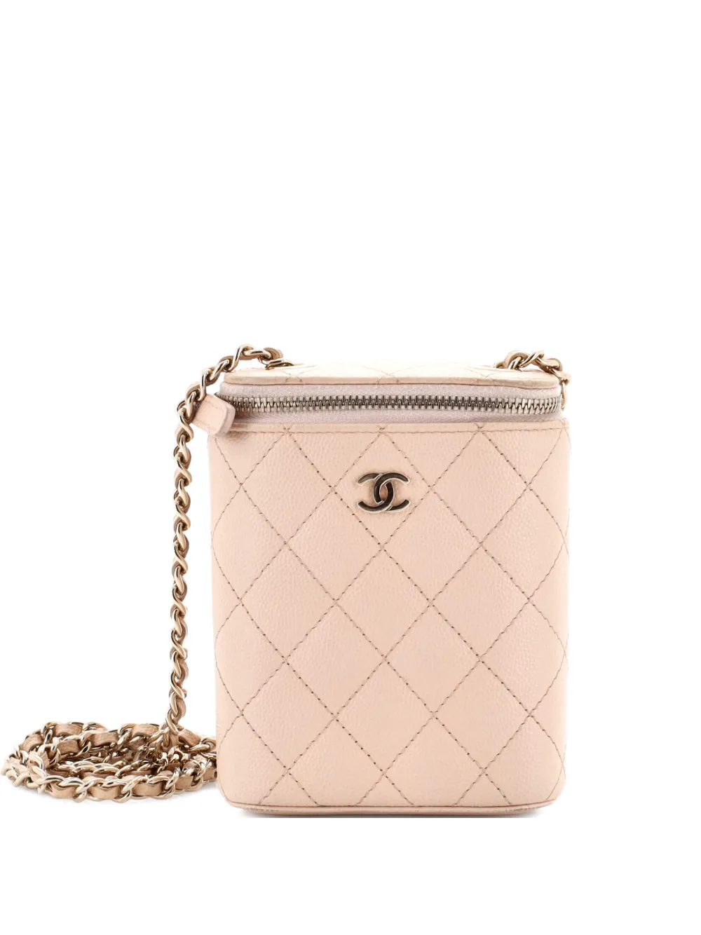 CHANEL Pre-Owned Vertical Classic Vanity Case with Chain Quilted Caviar Small shoulder bag - Toni neutri