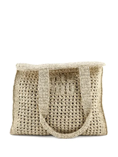 Miu Miu Pre-Owned Open Woven Raffia Medium tote bag