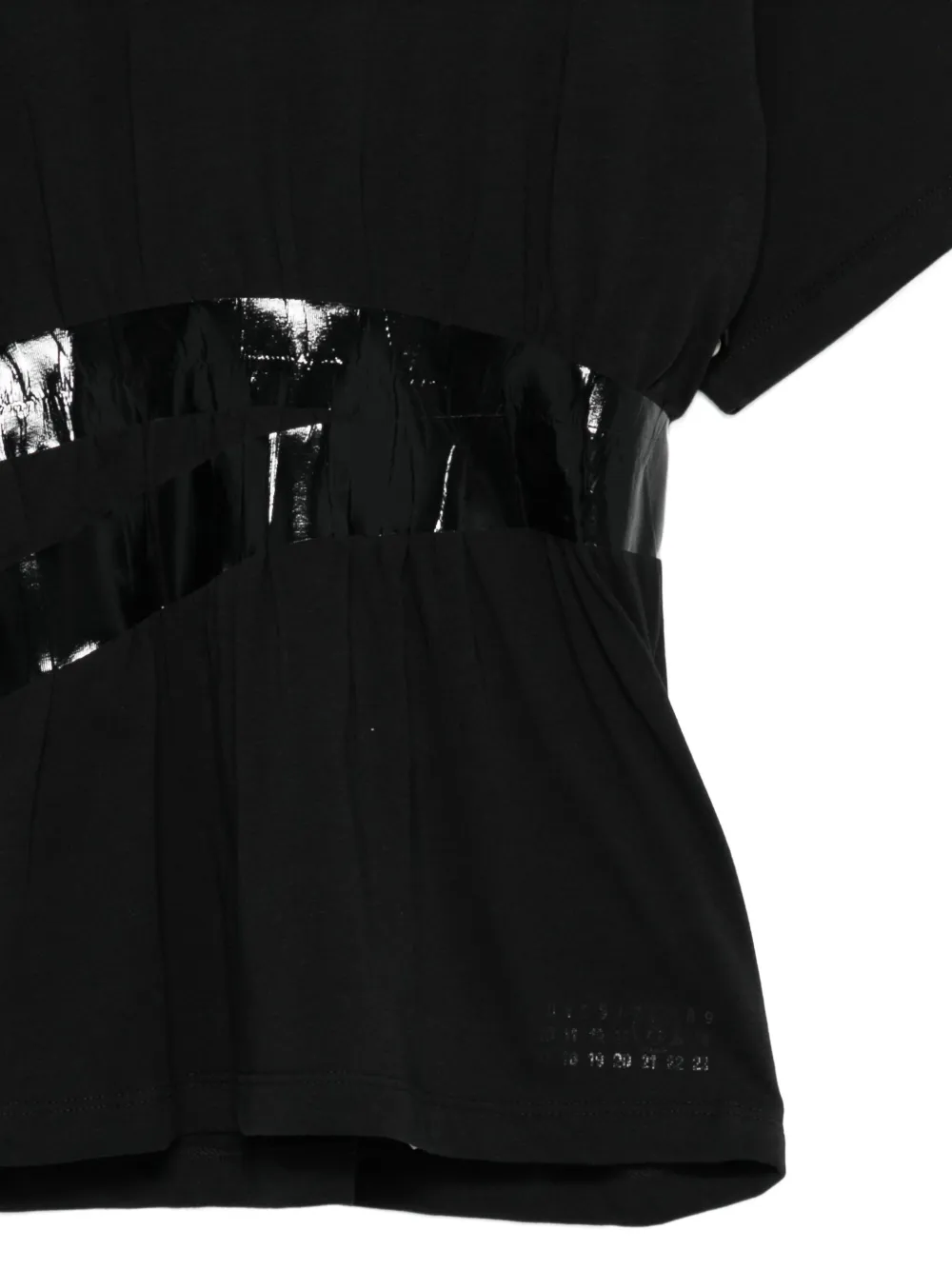  Mm6 Maison Margiela Kids T-shirt à Bandes Contrastantes - Noir 