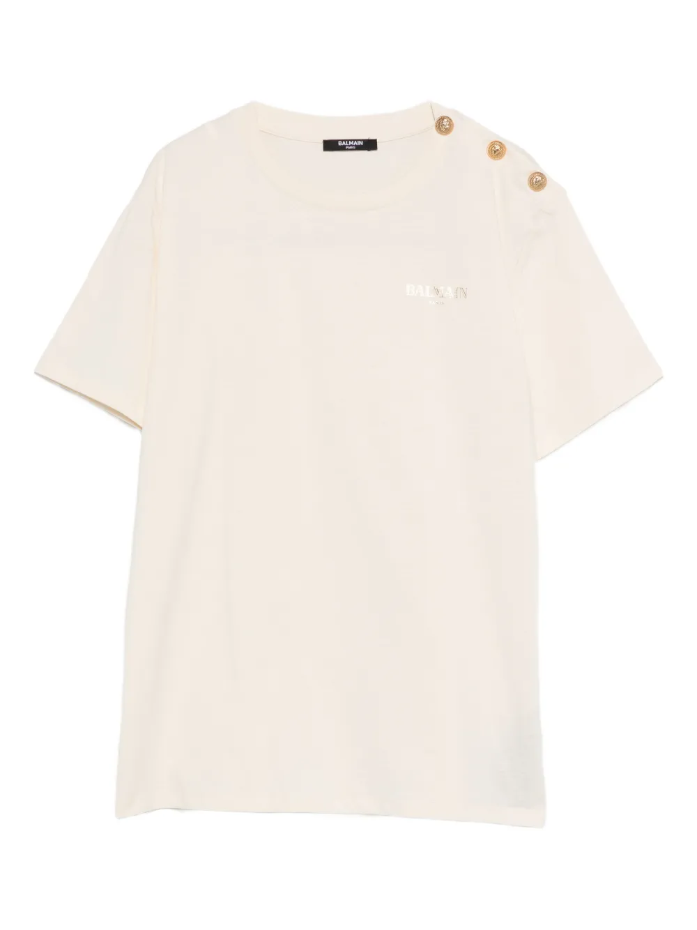 Balmain Kids button-embellishment T-shirt - Toni neutri
