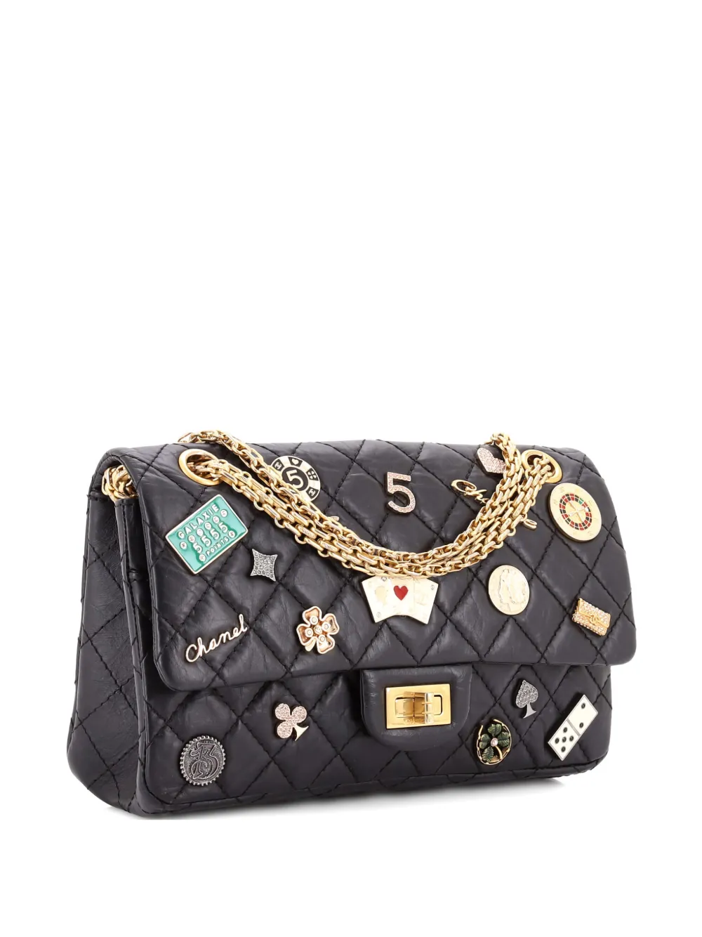 CHANEL Pre-Owned Lucky Charms Reissue 2.55 Flap Bag Quilted Aged Calfskin 225 shoulder bag - Nero
