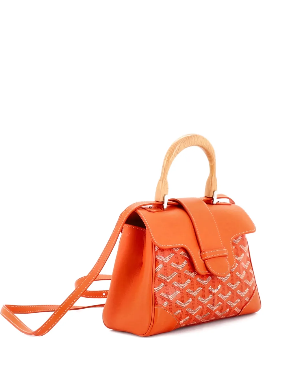 Goyard Pre-Owned Saigon Top Handle Bag Coated Canvas with Leather Mini shoulder bag | Orange | Image 1