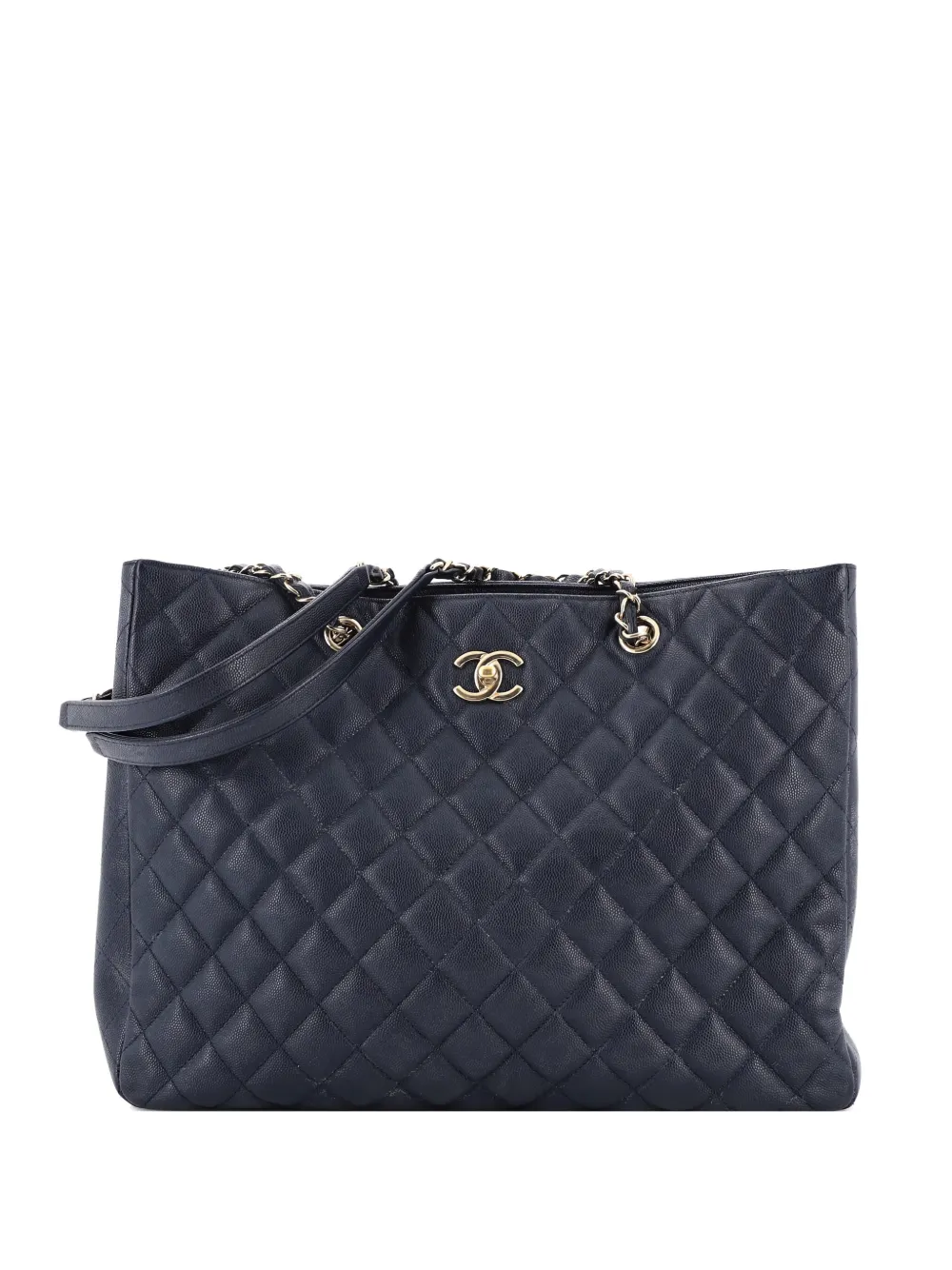 CHANEL Pre-Owned Classic CC Shopping Quilted Caviar Large tote bag - Blu