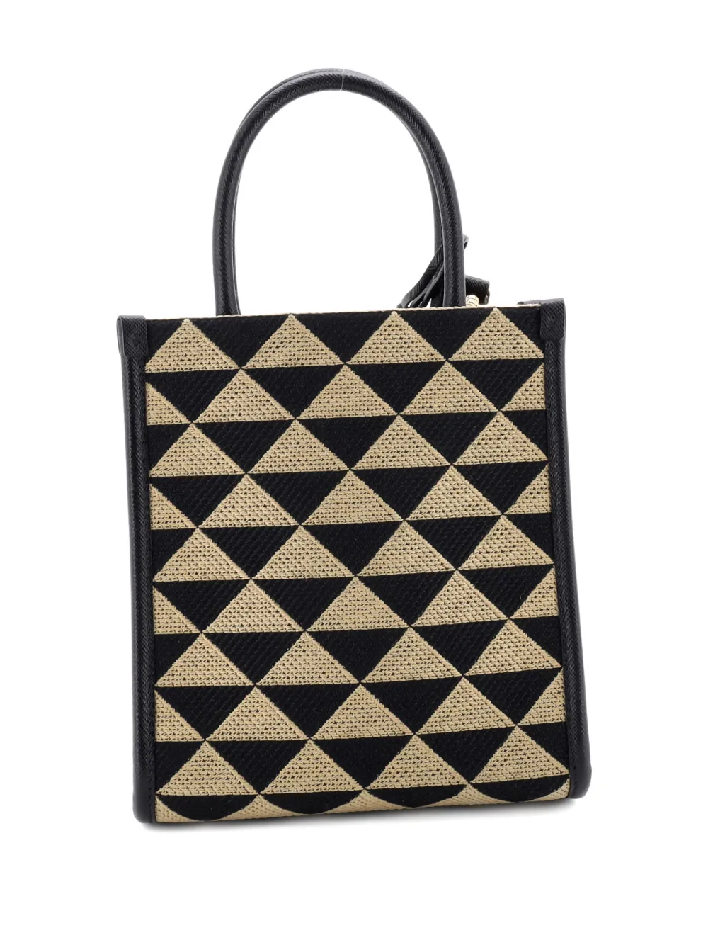 Prada Pre-owned Symbole Shopper Tote Jacquard Mini Crossbody Bag in Black, view 2