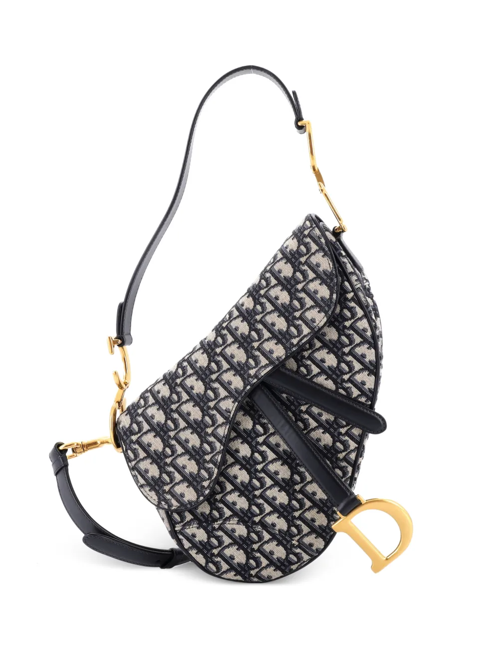 Christian Dior Pre-Owned Saddle Handbag with Strap Oblique Canvas Medium shoulder bag - Blu