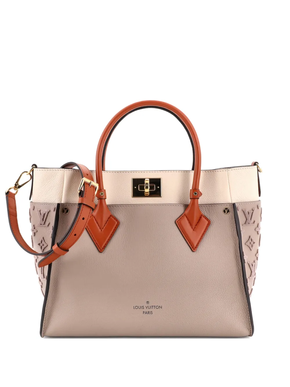 Louis Vuitton Pre-Owned On My Side Monogram Tuffetage Leather MM tote bag - Grigio