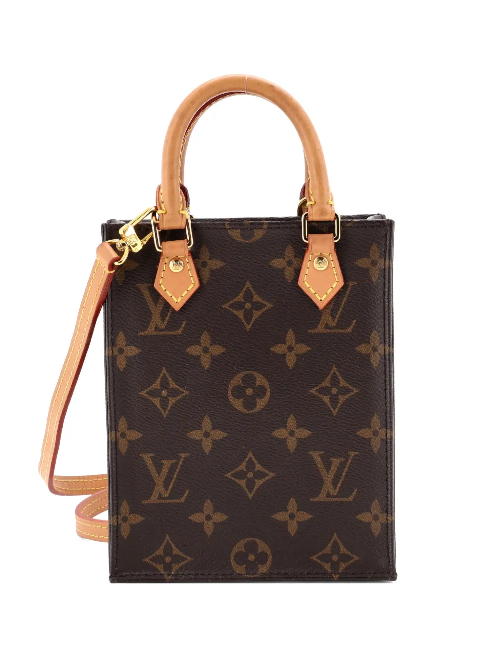 Louis Vuitton Pre-Owned Petit Sac Plat Bag Monogram Canvas crossbody bag - Marrone