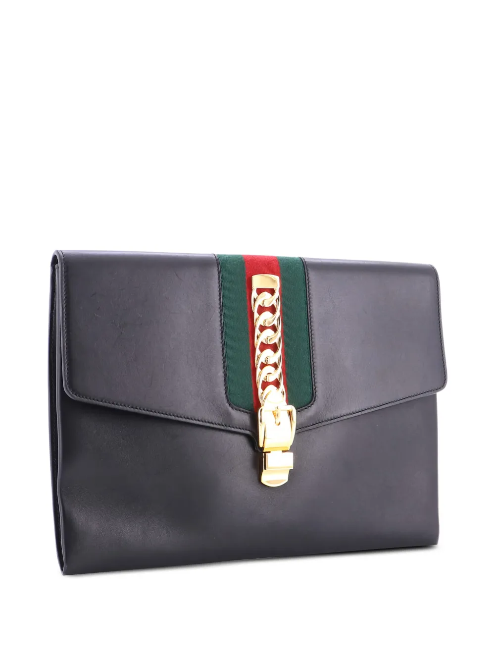 Gucci Pre-Owned Sylvie Leather Maxi clutch bag - Nero