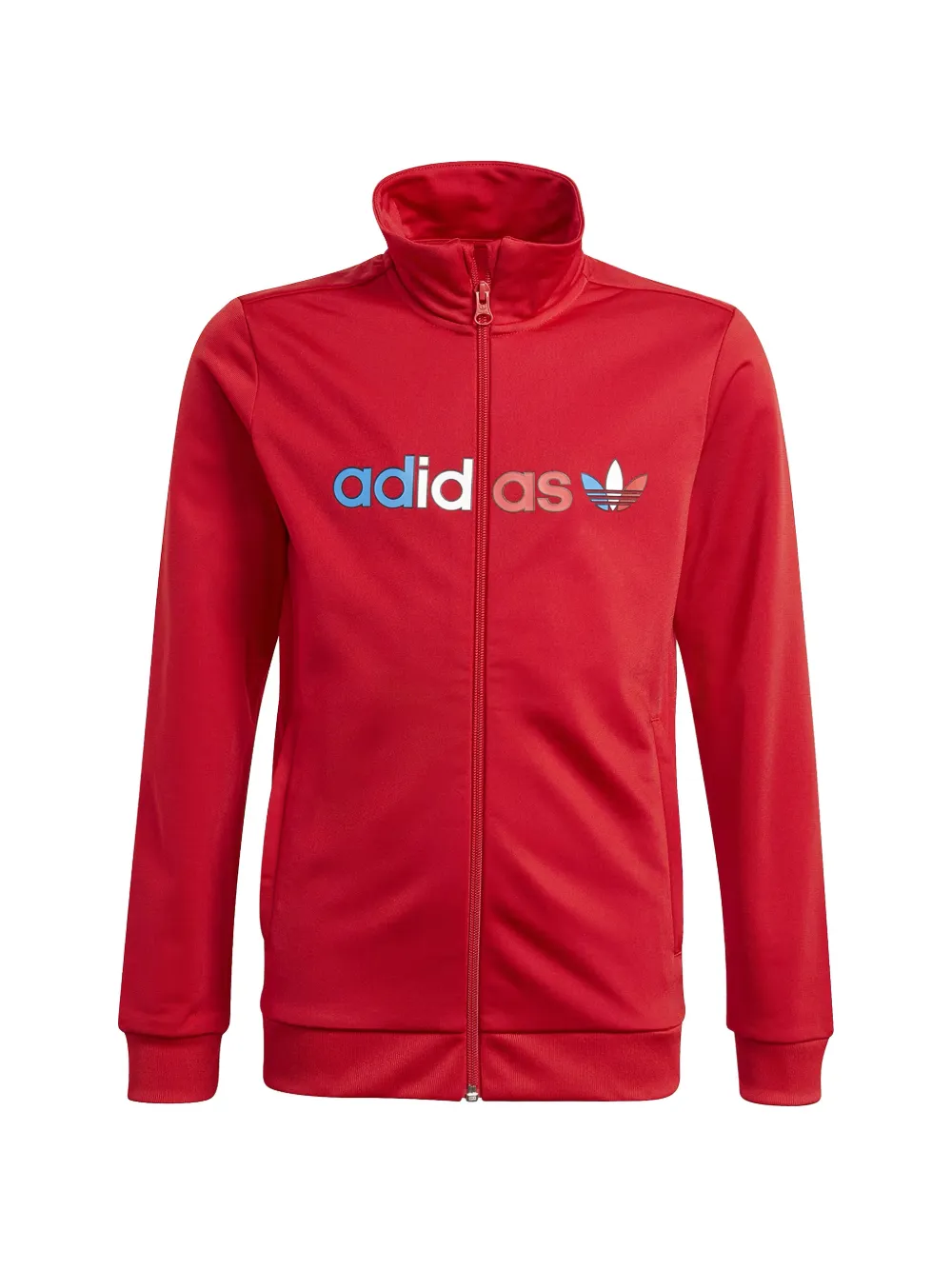 adidas Kids logo-detail zipped sweatshirt - Rosso