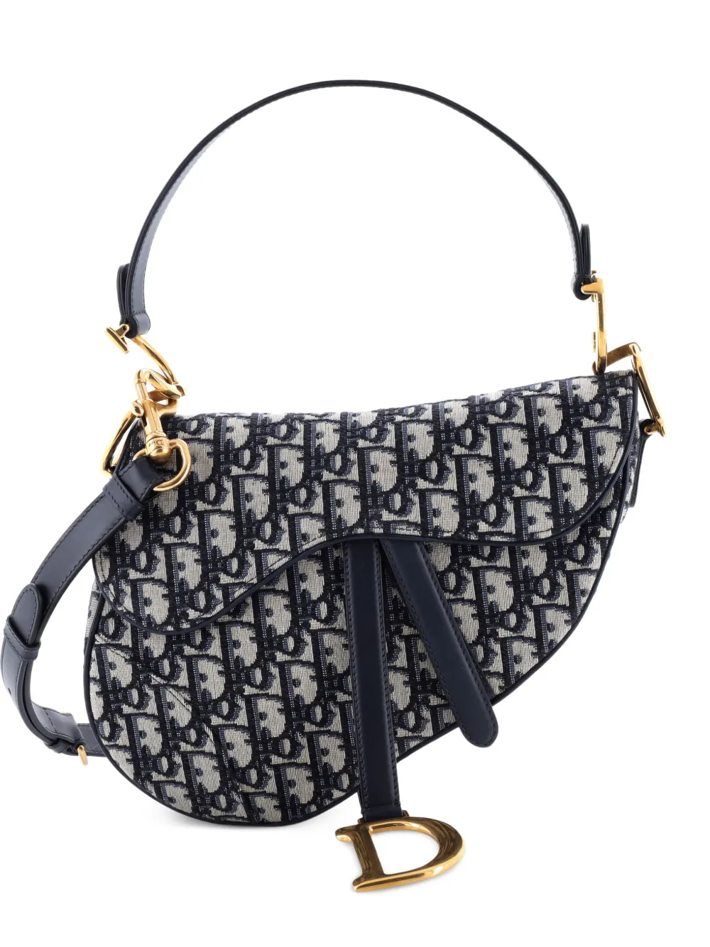 Christian Dior Pre-Owned Saddle Handbag with Strap Oblique Canvas Medium shoulder bag - Blu