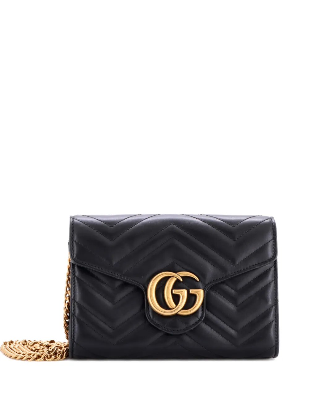 Gucci Pre-Owned GG Marmont Chain Wallet Matelasse Leather Mini crossbody bag - Nero