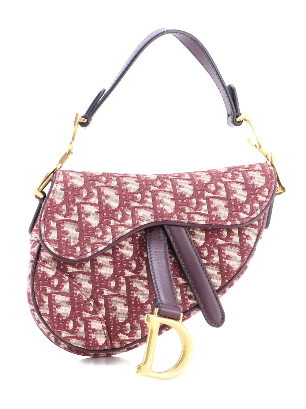 Christian Dior Pre-Owned Saddle Handbag Oblique Canvas Mini shoulder bag - Rot