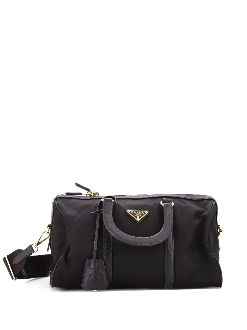 Prada Pre-Owned Re-Edition 1978 Top Handle Bag Re-Nylon with Saffiano Leather Medium satchel - Nero