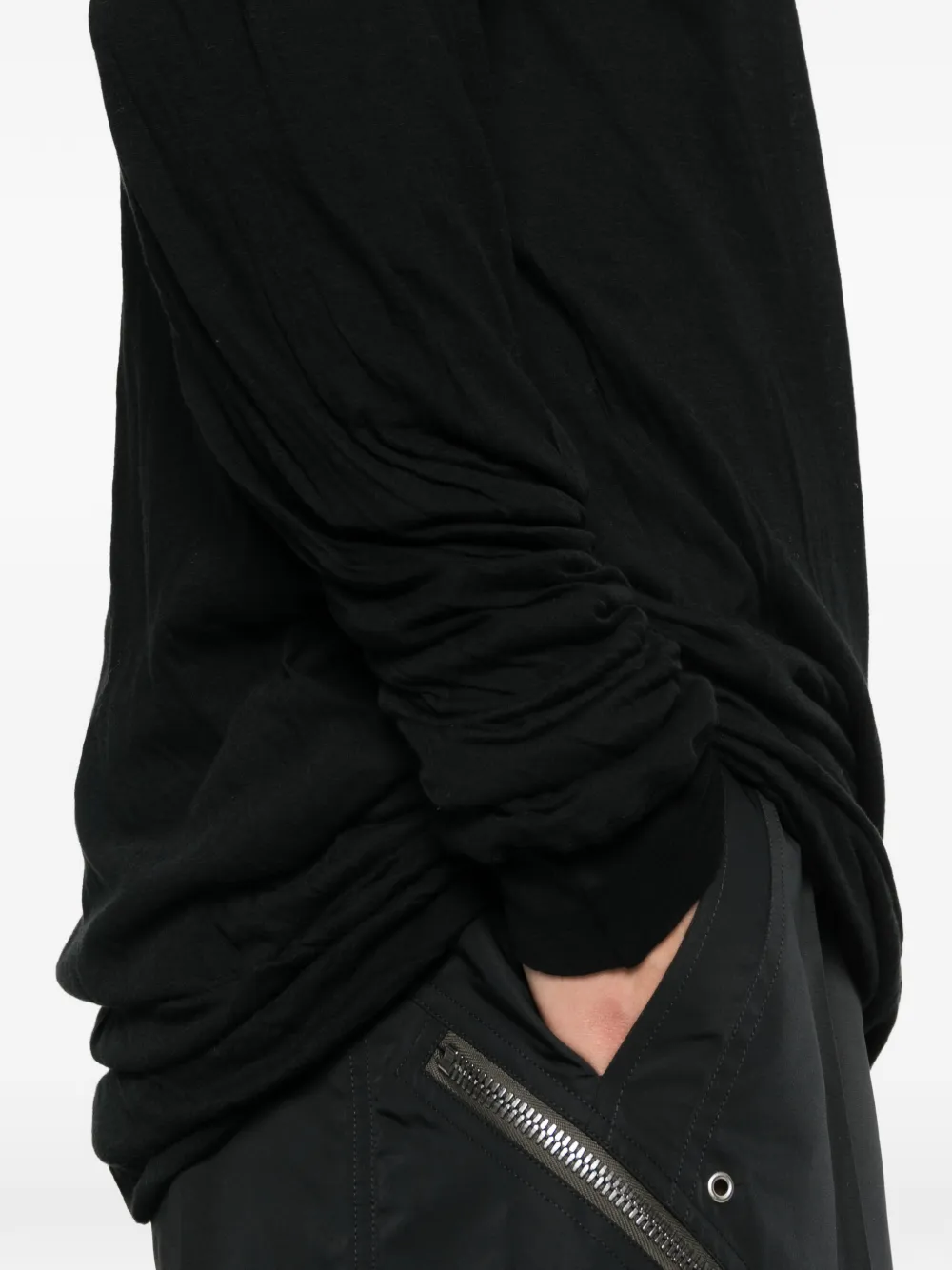 Rick Owens Jumbo Double T-shirt met lange mouwen Zwart