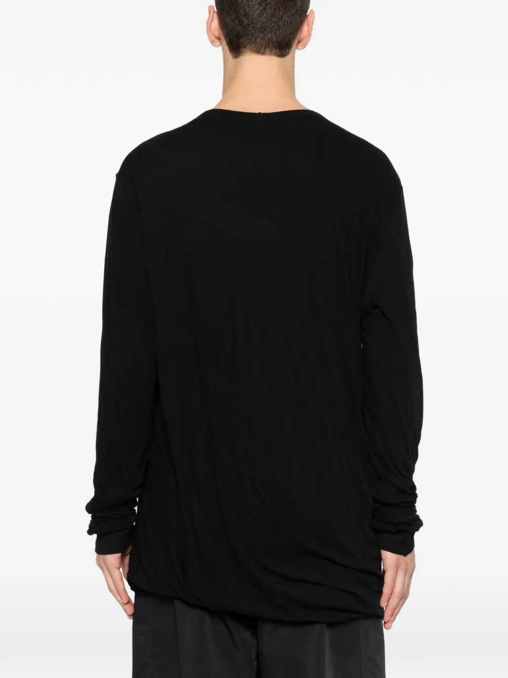 Rick Owens Jumbo Double T-shirt met lange mouwen Zwart