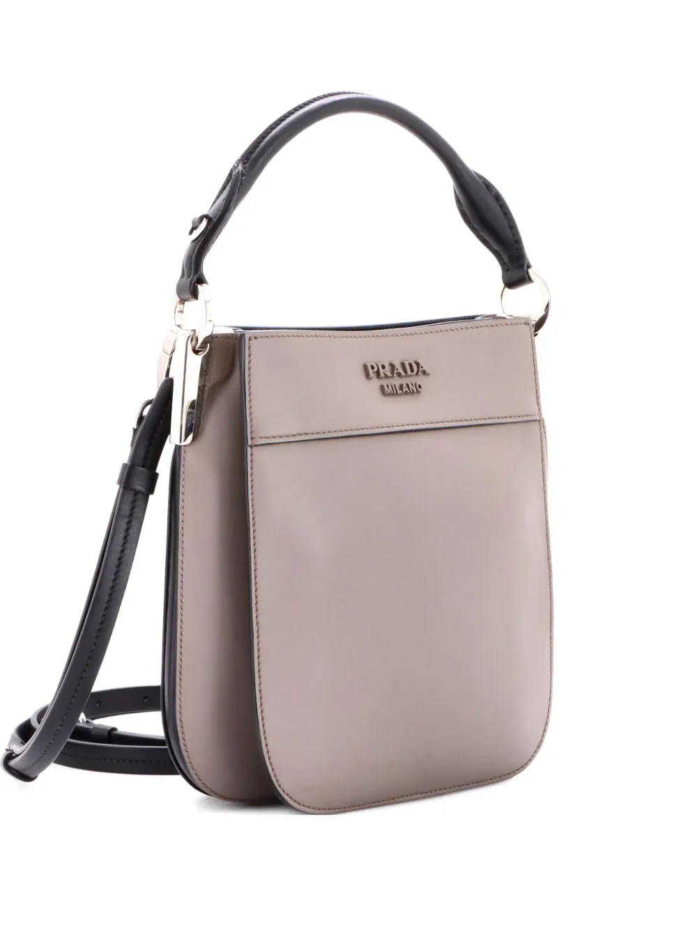 Prada Pre-Owned Margit Hobo Leather Small crossbody bag - Grigio