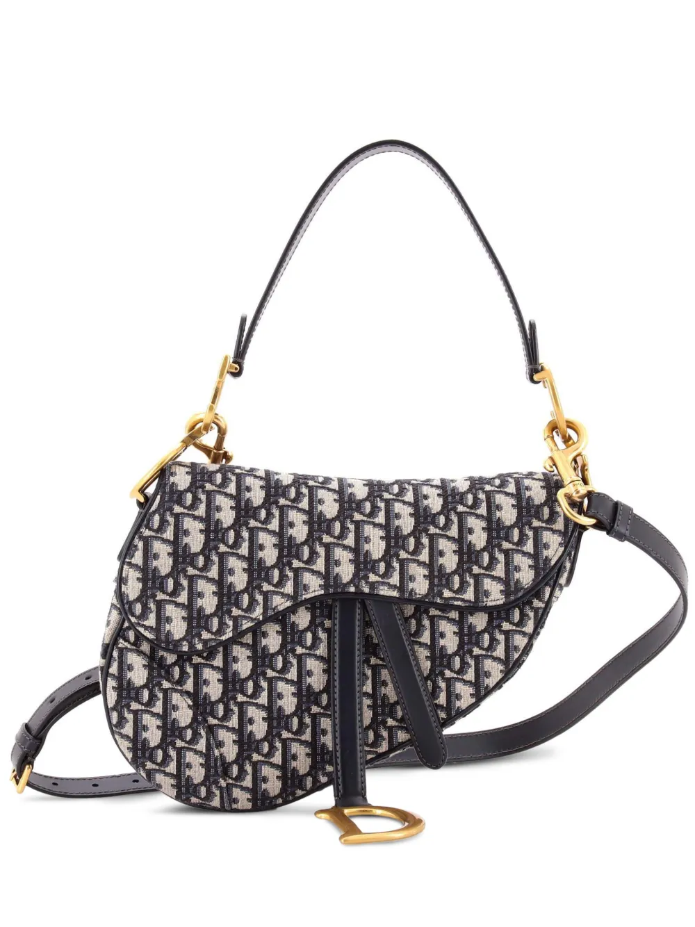 Christian Dior Pre-Owned Saddle Handbag with Strap Oblique Canvas Medium shoulder bag - Blu