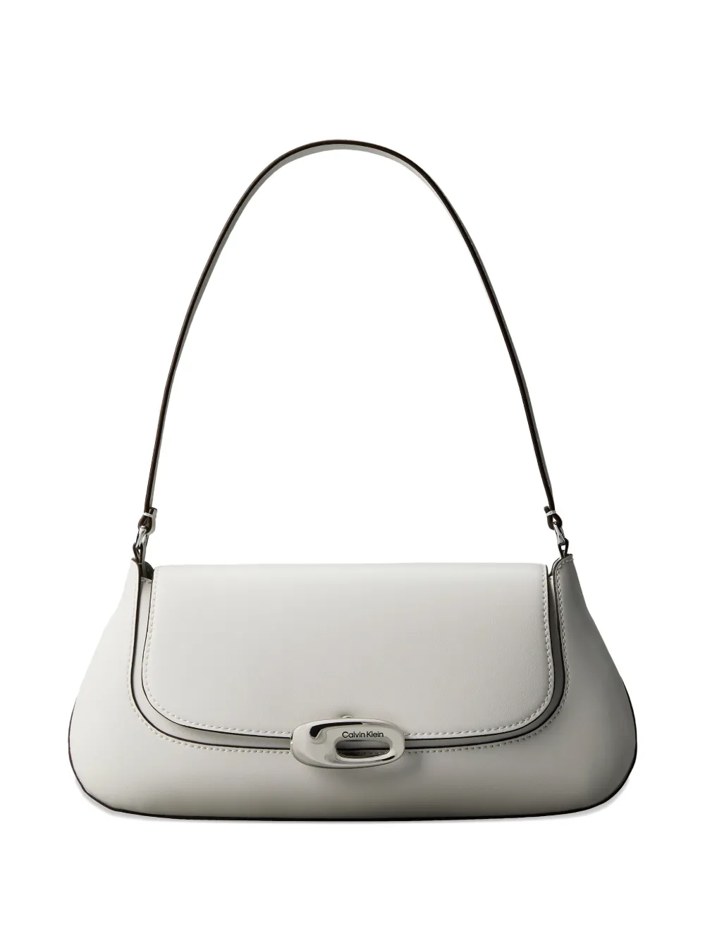 Calvin Klein engraved-logo shoulder bag - Bianco