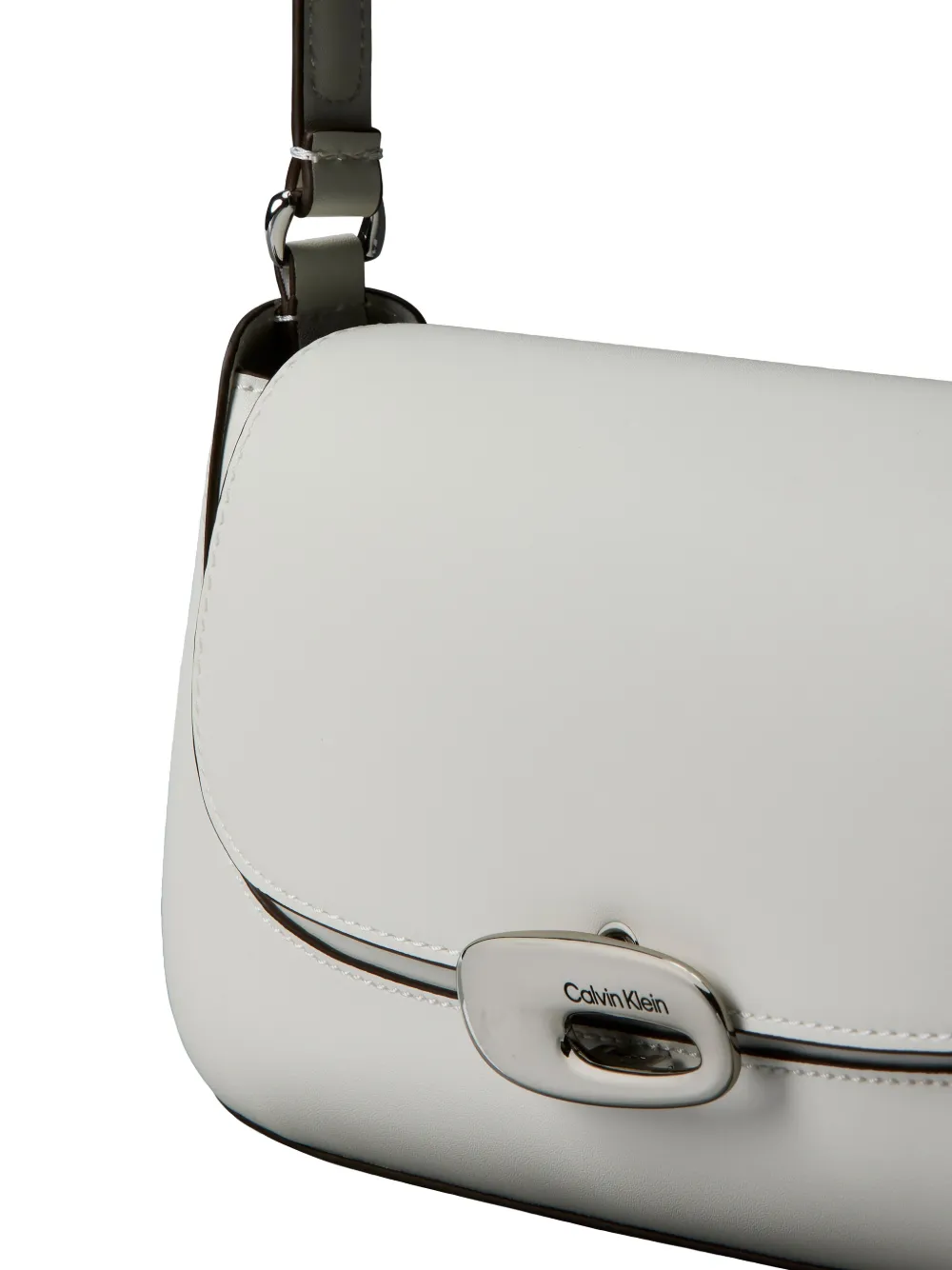  Calvin Klein Engraved-logo Shoulder Bag - White 