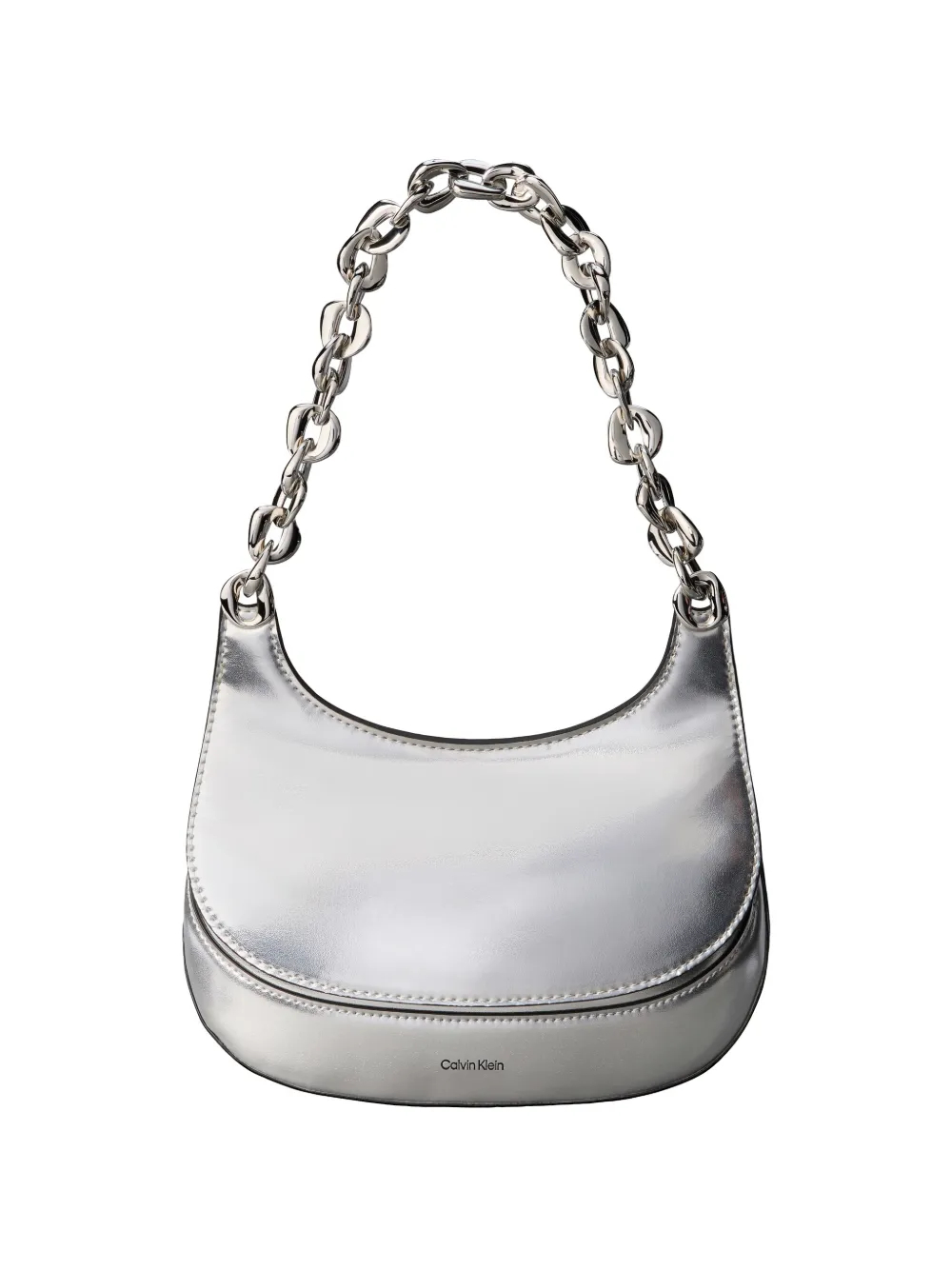 Calvin Klein flap-closure chain-strap shoulder bag - Argento