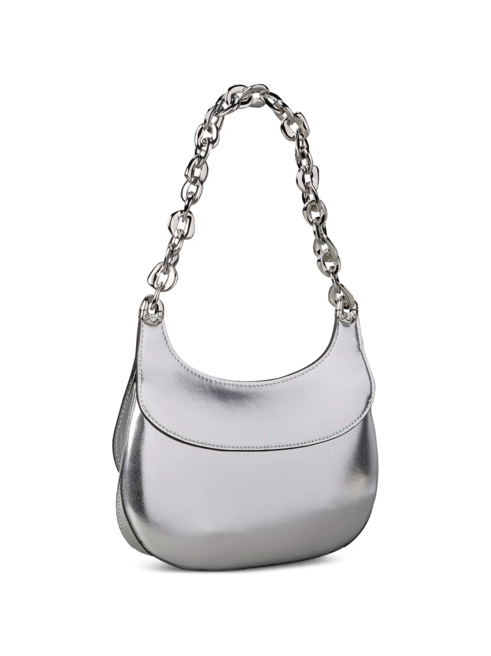  Calvin Klein Flap-closure Chain-strap Shoulder Bag - Silver 