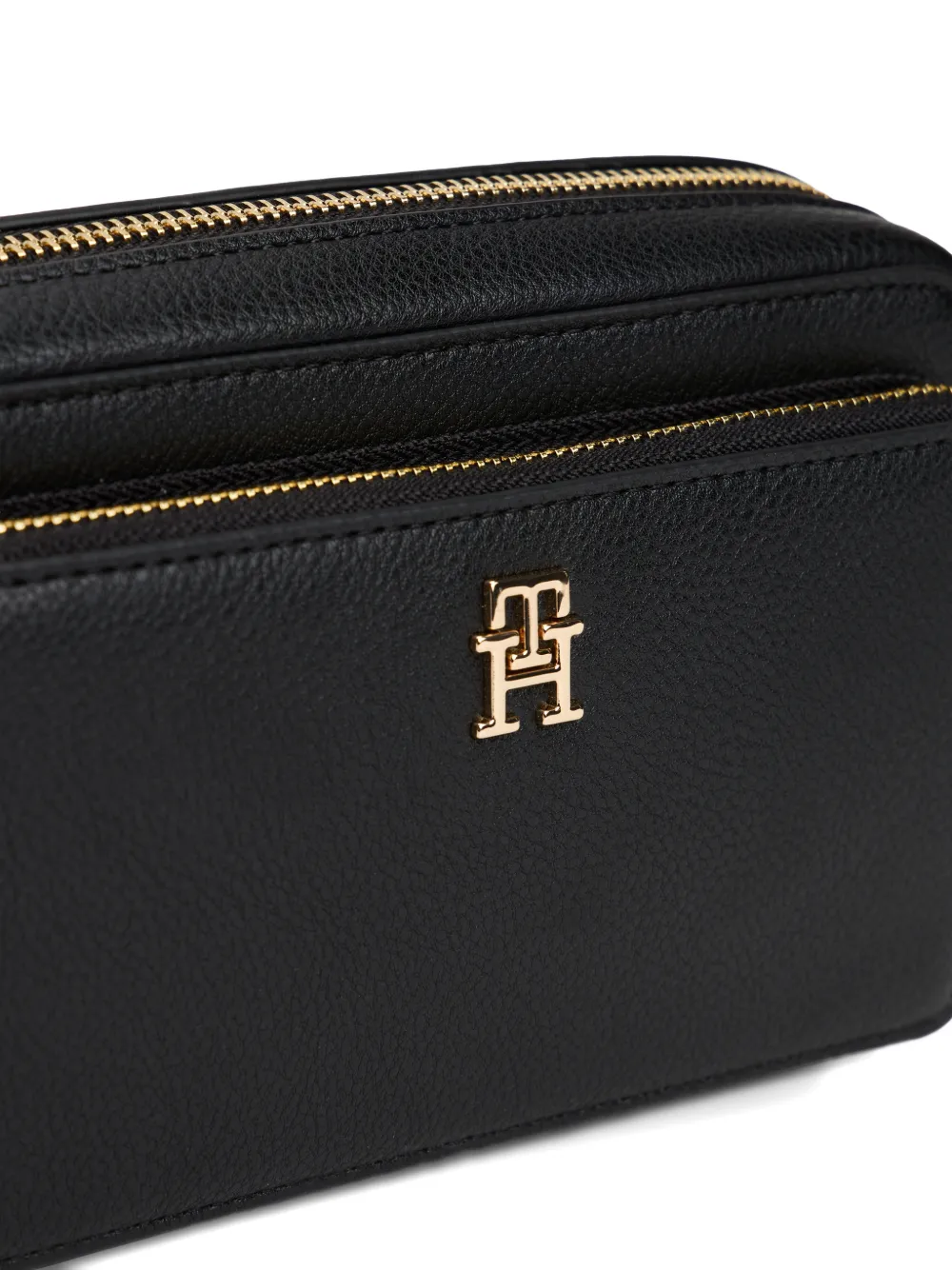 Tommy Hilfiger Schoudertas met logodetail en rits Zwart