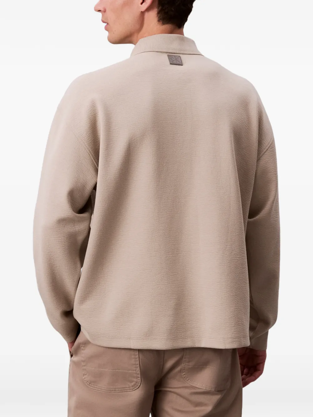 Calvin Klein Poloshirt met rits Beige