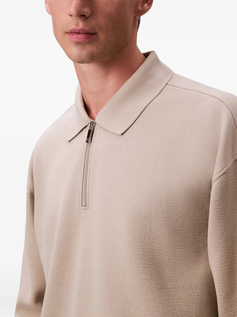 Calvin Klein Poloshirt met rits Beige