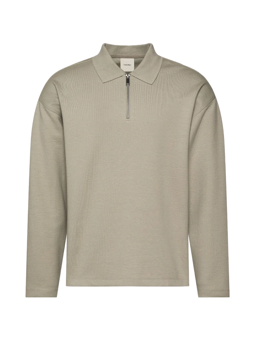 Calvin Klein zip-up long-sleeved polo shirt - Toni neutri