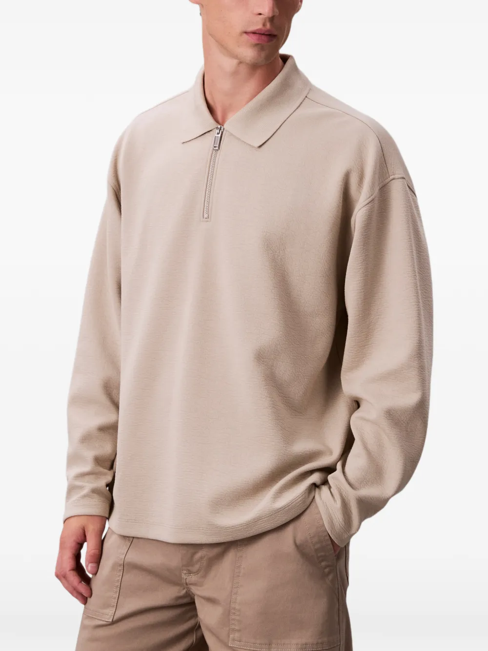 Calvin Klein Poloshirt met rits Beige