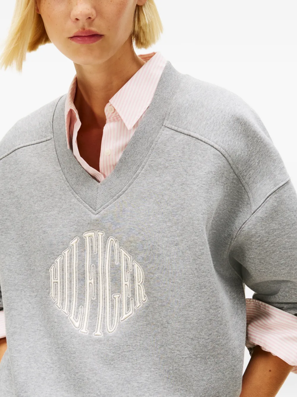 V-neck logo sweatshirt