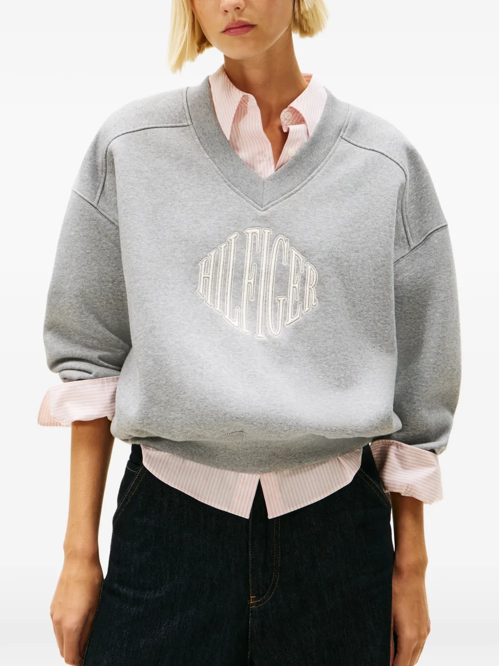 V-neck logo sweatshirt