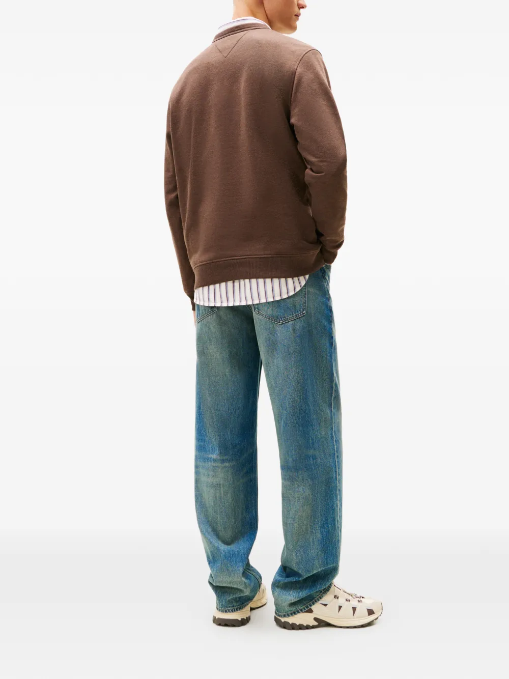 Tommy Jeans Sweater met logo Bruin