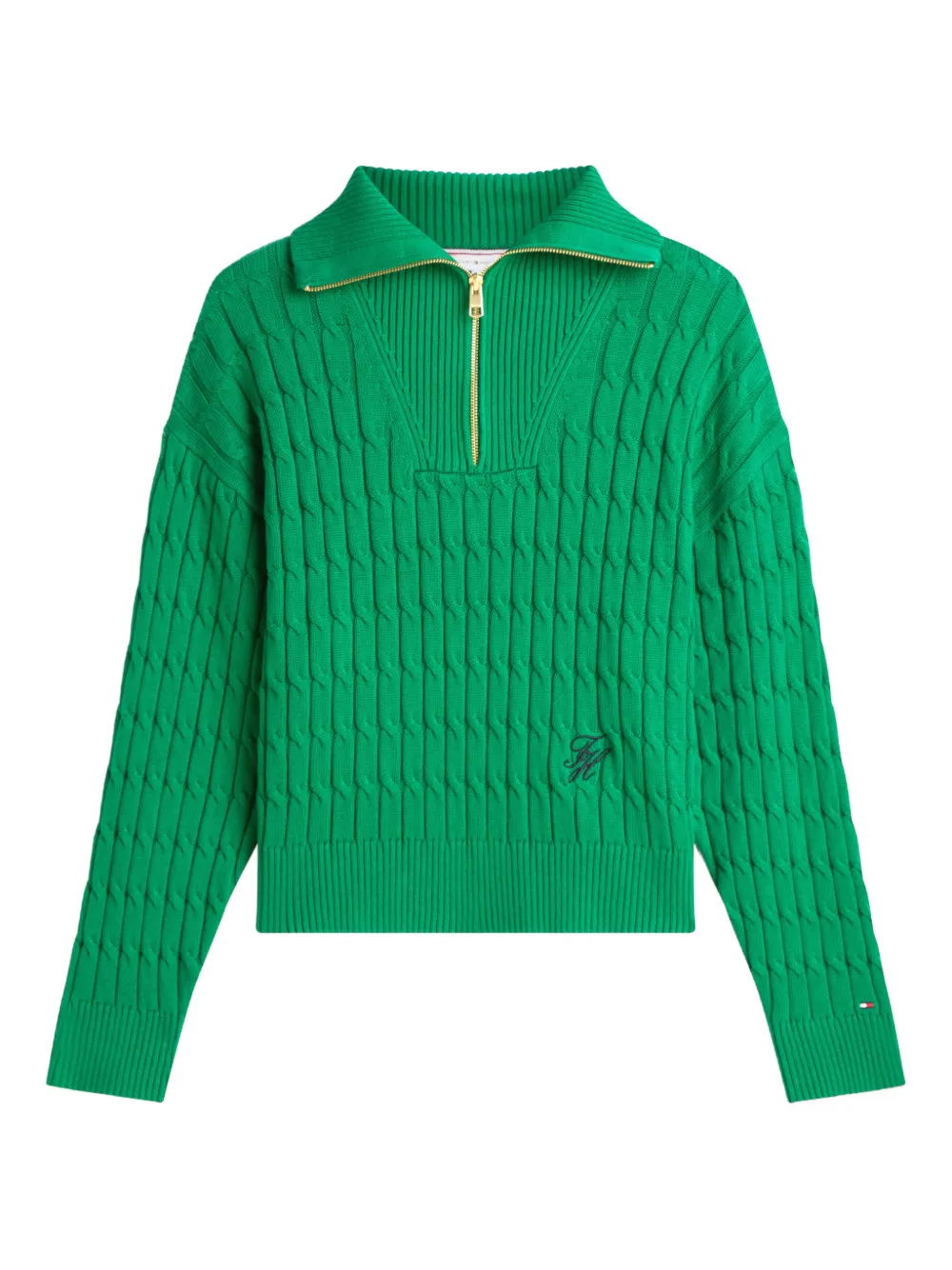 Tommy Hilfiger cable-knit zip sweater - Verde