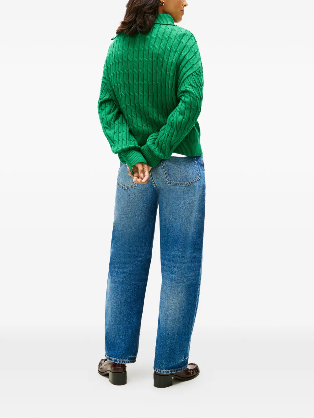  Tommy Hilfiger Cable-knit Zip Sweater - Green 
