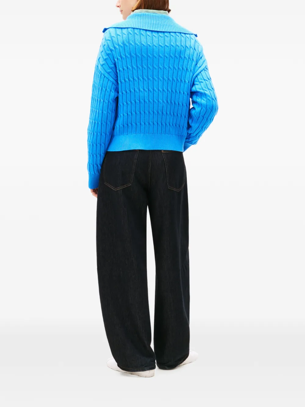  Tommy Hilfiger Zip Cable-knit Sweater - Blue 