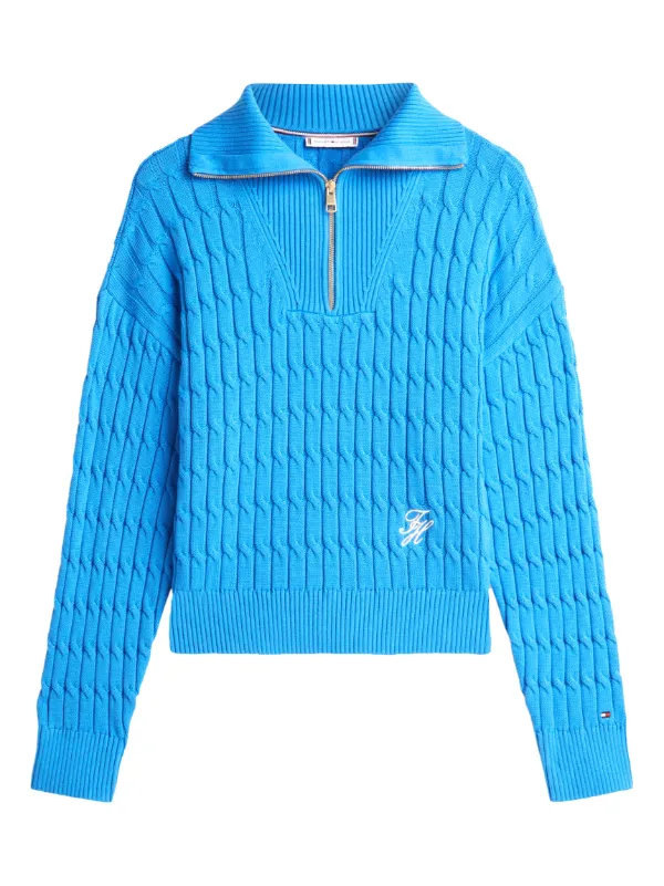 Tommy Hilfiger ケーブルニット セーター | ブルー | FARFETCH JP