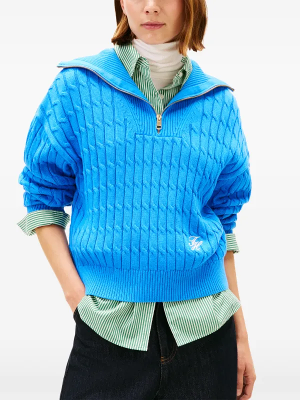 Tommy Hilfiger ケーブルニット セーター | ブルー | FARFETCH JP