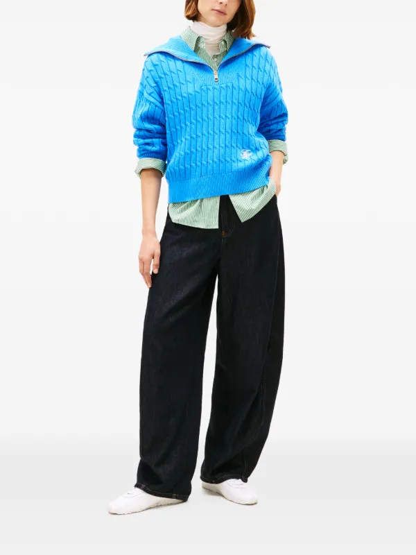 Tommy Hilfiger ケーブルニット セーター | ブルー | FARFETCH JP
