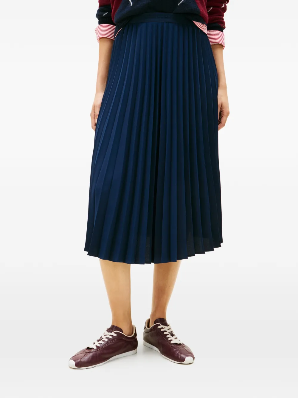 Tommy Hilfiger Midi-plooirok Blauw