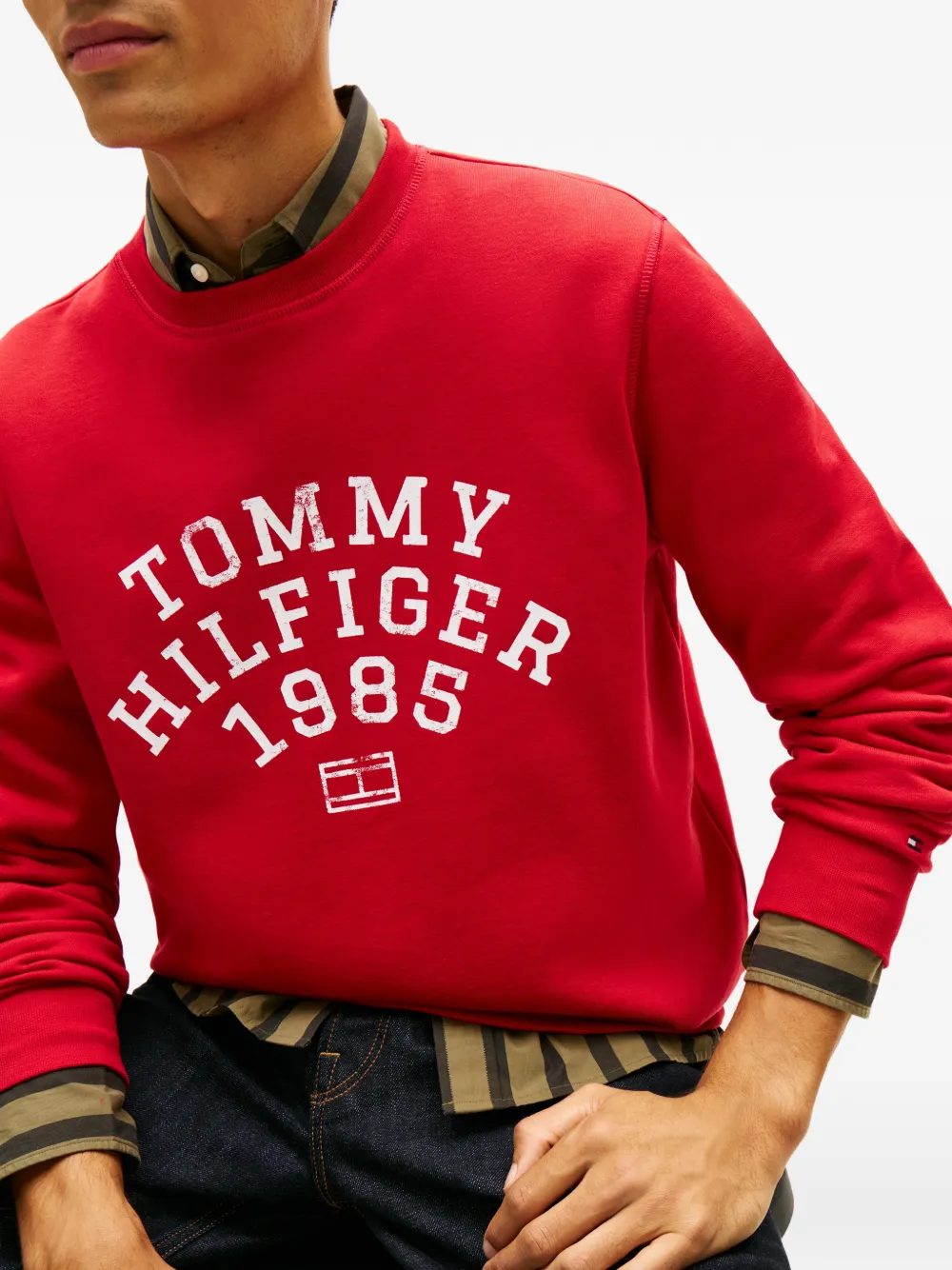 Tommy Hilfiger Moletom Com Estampa De Logo | Vermelho | FARFETCH BR