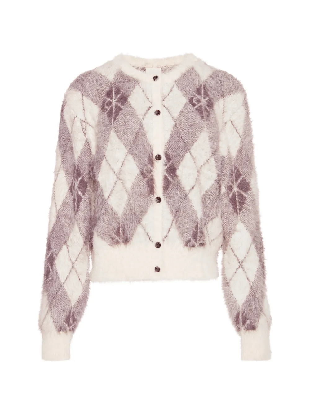 Calvin Klein argyle-pattern buttoned cardigan - Nude