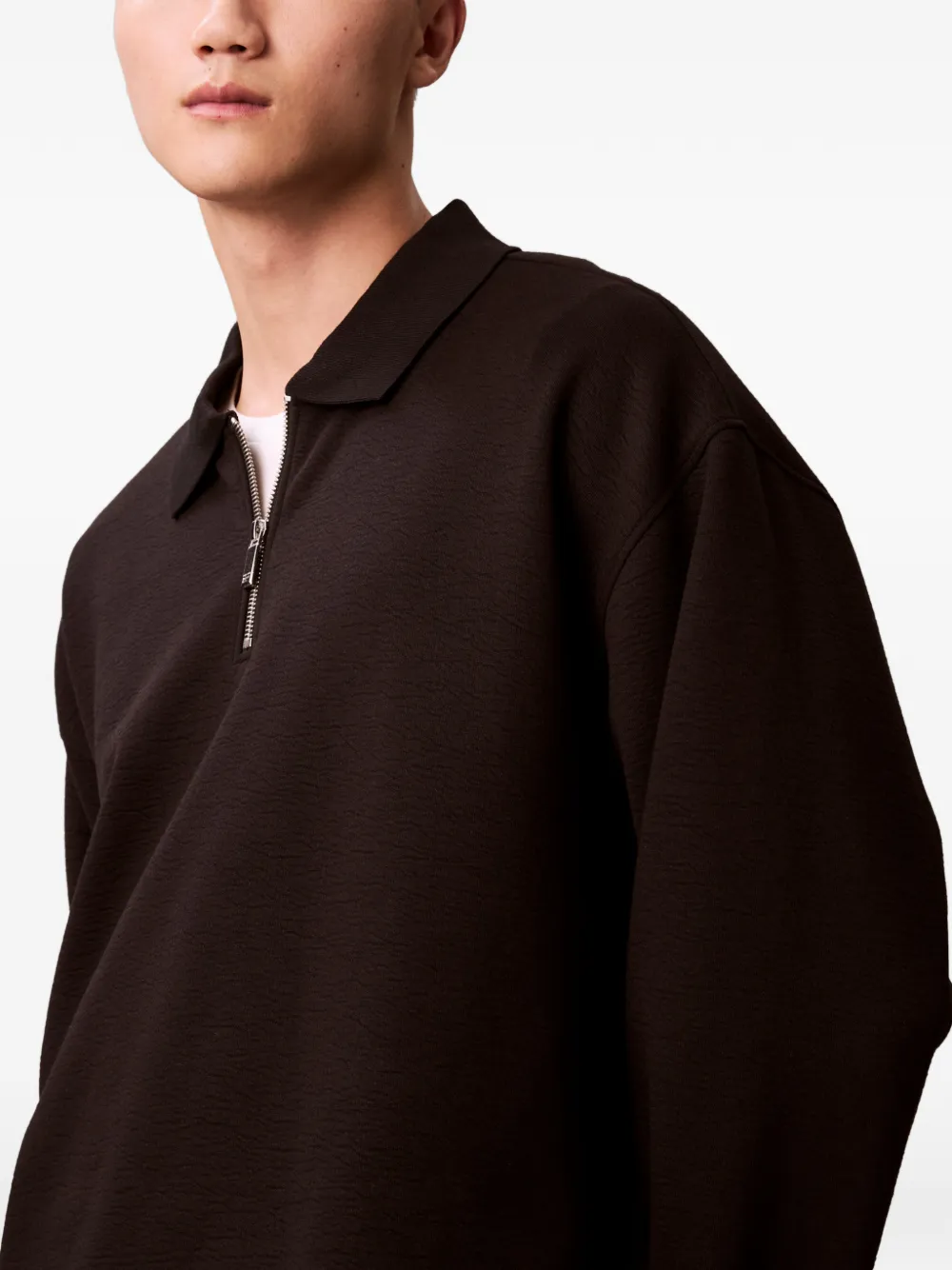 Calvin Klein Poloshirt met lange mouwen Zwart