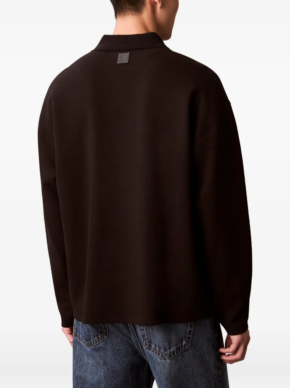 Calvin Klein Poloshirt met lange mouwen Zwart