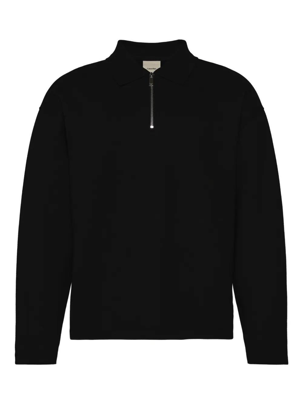 Calvin Klein long-sleeve polo shirt - Schwarz