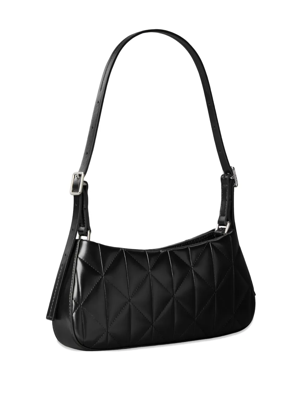 Calvin Klein quilted logo-plaque shoulder bag - Zwart