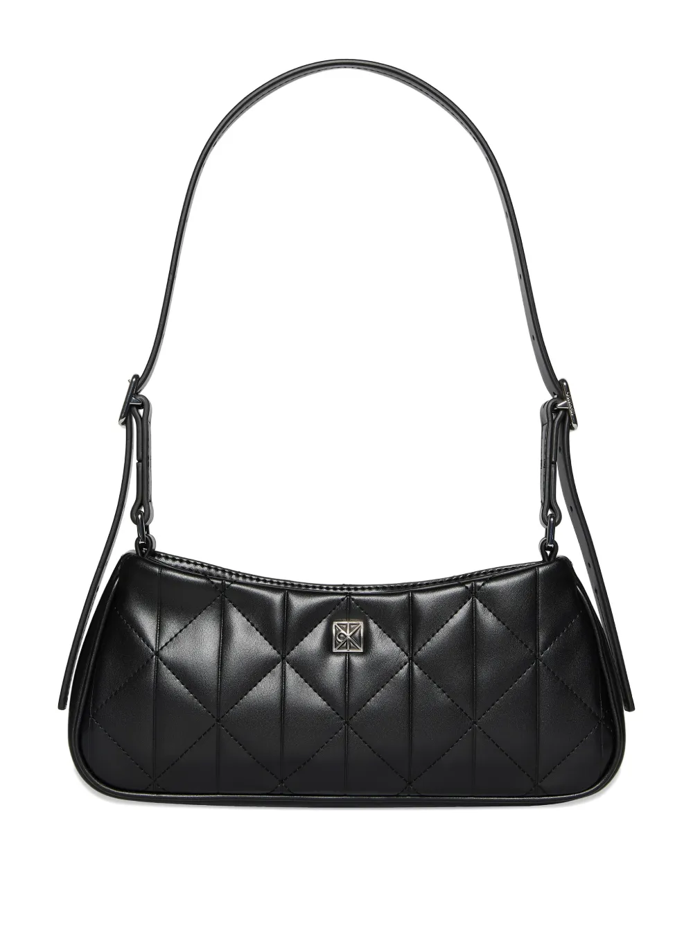 Calvin Klein quilted logo-plaque shoulder bag - Nero