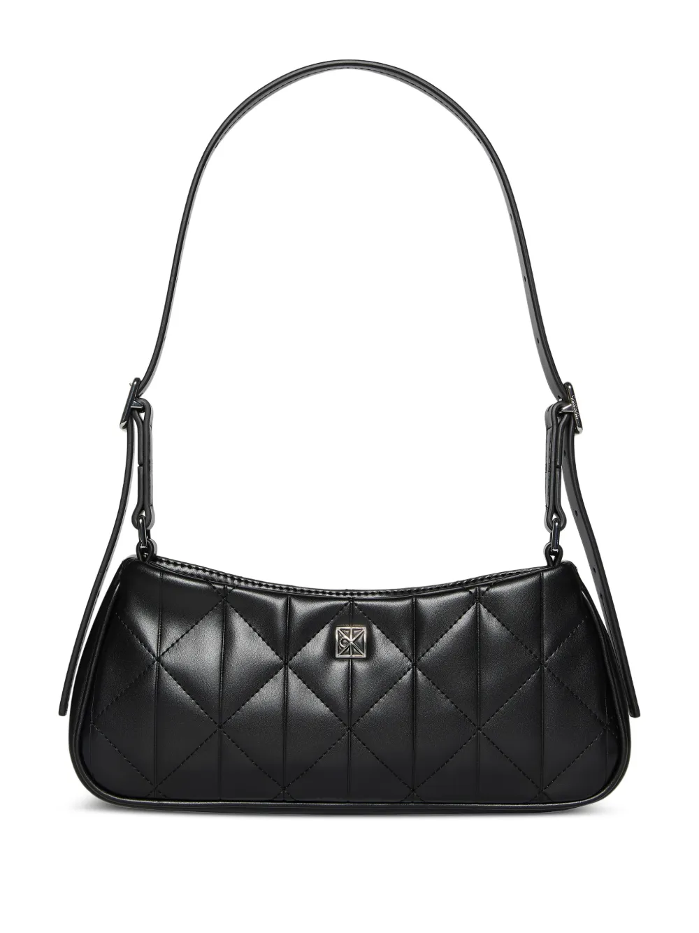 Calvin Klein quilted logo-plaque shoulder bag - Nero
