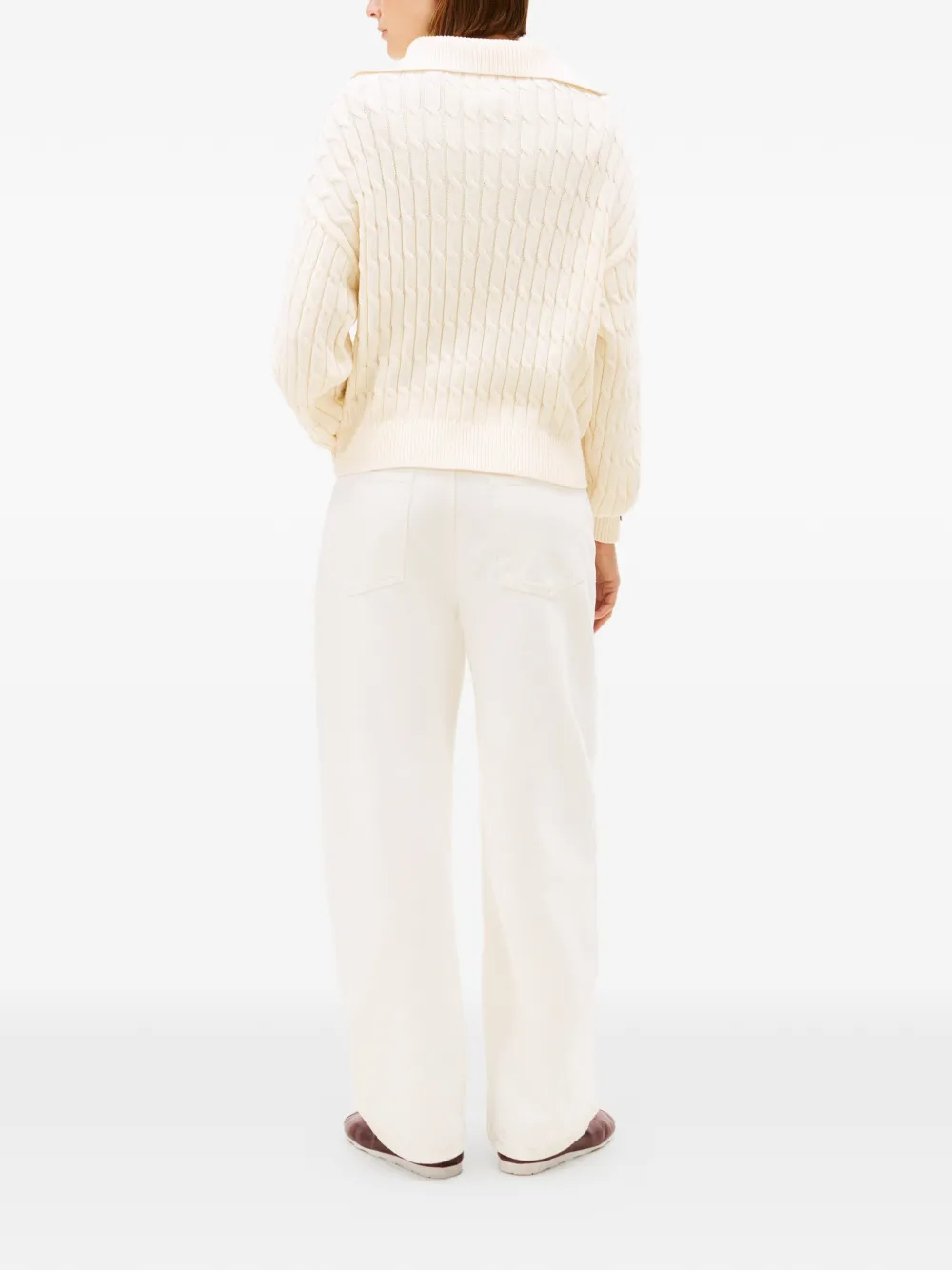  Tommy Hilfiger Cable-knit Zip-up Sweater - Neutrals 